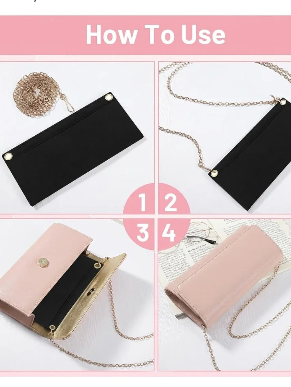 Wallet Cross-body Or Shoulder Conversion Insert - Chain NOT Included